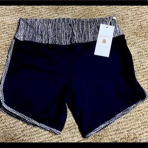BuffBunny black and white print athletic shorts NWT